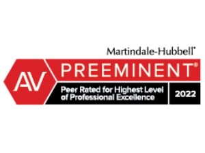 Martindale-Hubbell Preeminent-Peer Rated for Highest Level of Professional Excellence 2022